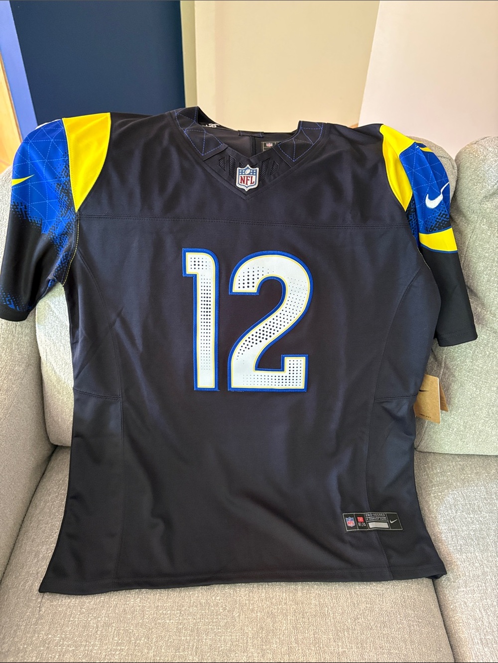 Nike Men’s M Pukka Nacua Black Ram’s Football Jersey #12
